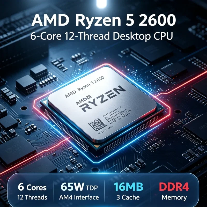 am4-processor-amd-ryzen-5-2600-34ghz-6c-12t-65w-cpu-ddr4-compatible-b450-x470-motherboard-upgrade-16mb-cache