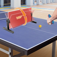 Table Tennis Rebound Board 66x33cm 8 Rubbers 360° Adjustable Self-Training Return Board for Indoor Outdoor Ping Pong Club Court
