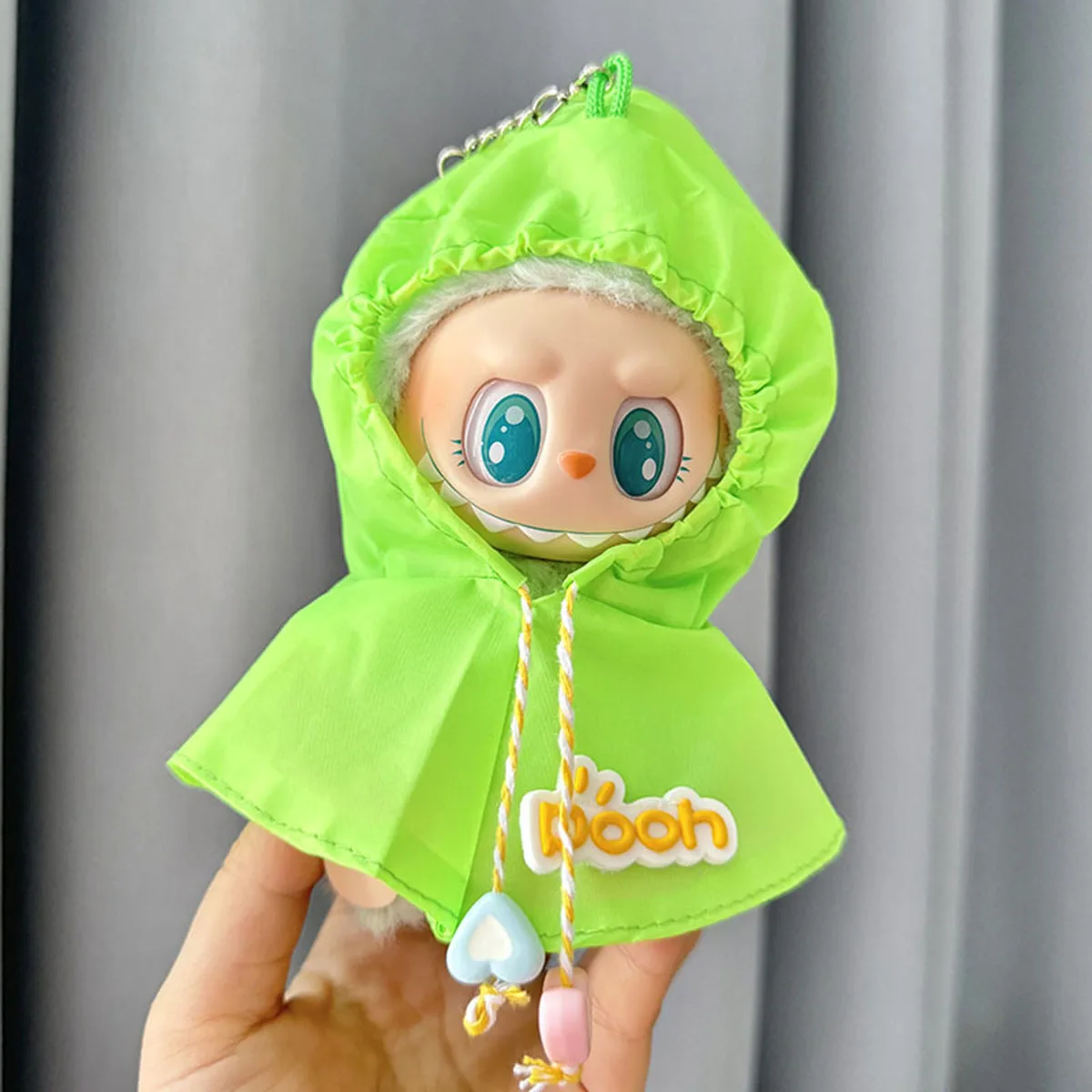 Mini Plush Doll'S Clothes Outfit Accessories for Labubu Green Yellow Raincoat Set Clothing Gift