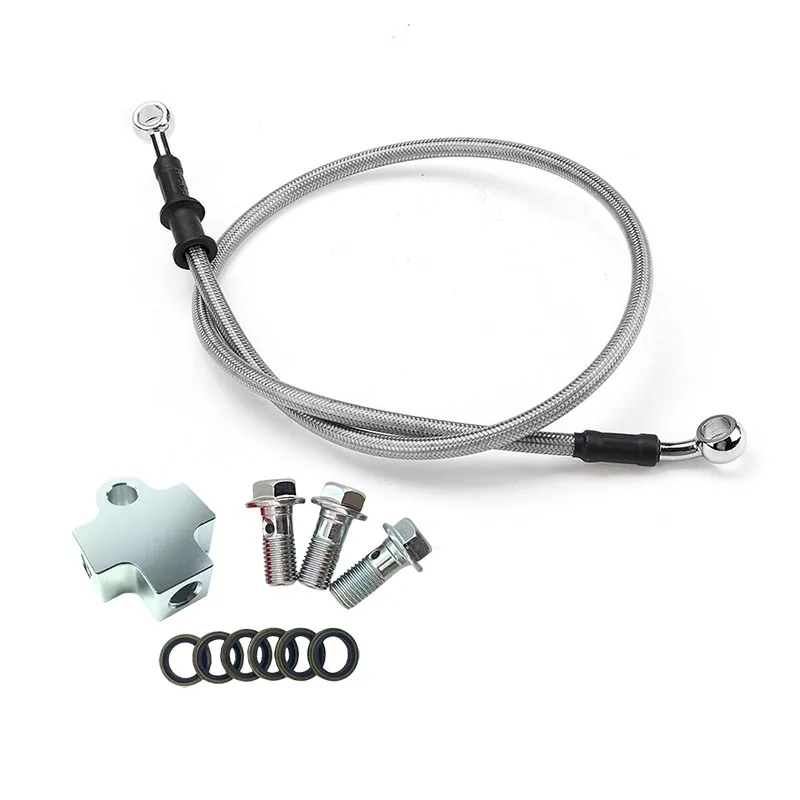 

Motorcycle Hydraulic Brake Hose 3 Way Tee Connector Adapter Reinforced Clutch Oil Pipe Fitting Kit AN3 Motorcycle Brake System