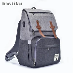 Insular USB Diaper Bag for Baby Care Fashion Mummy Maternity Nursing Travel Backpack Designer Stroller Baby Bag Nappy Backpacks