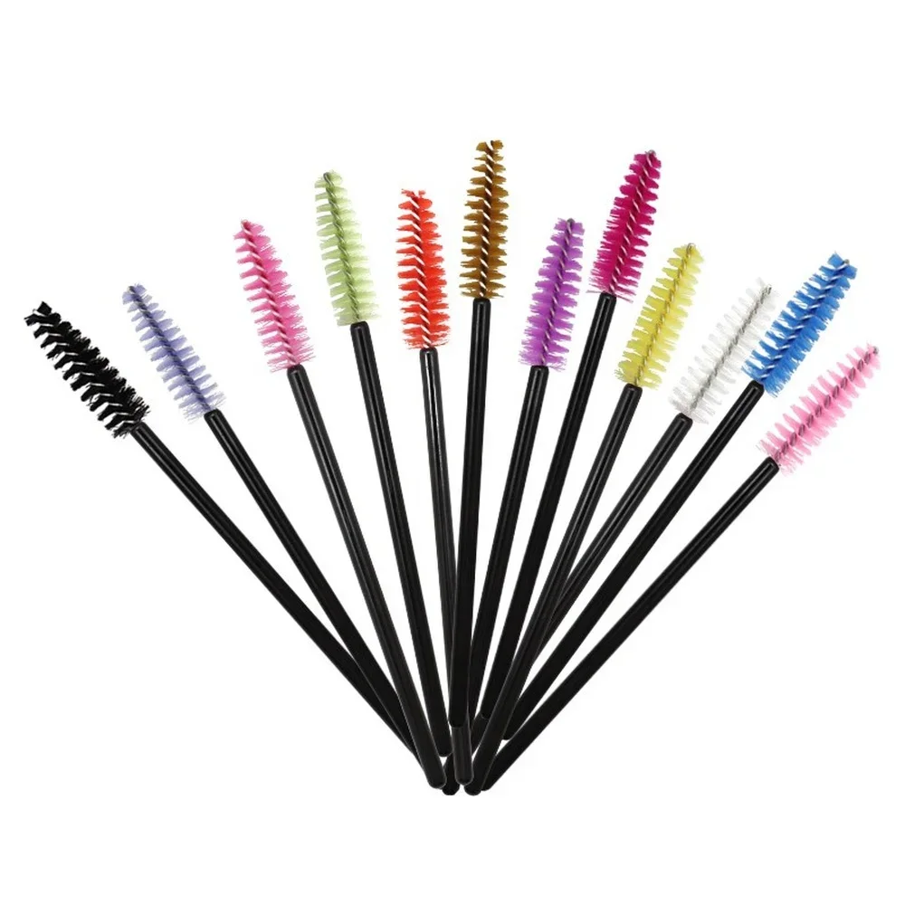 50pcs/Lot Disposable Crystal Eyelash Makeup Lash Brush Diamond Handle Mascara Wands Eyelash Extension Tool