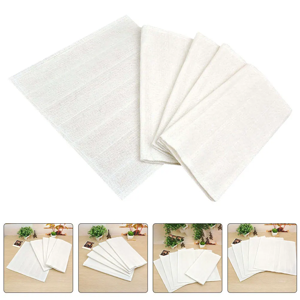 

5Pcs Wood Fiber Dish Washing Cloth Soft Durable Kitchen Towels Non-Scratch Cleaning Cloths Household Supplies Dish Towel