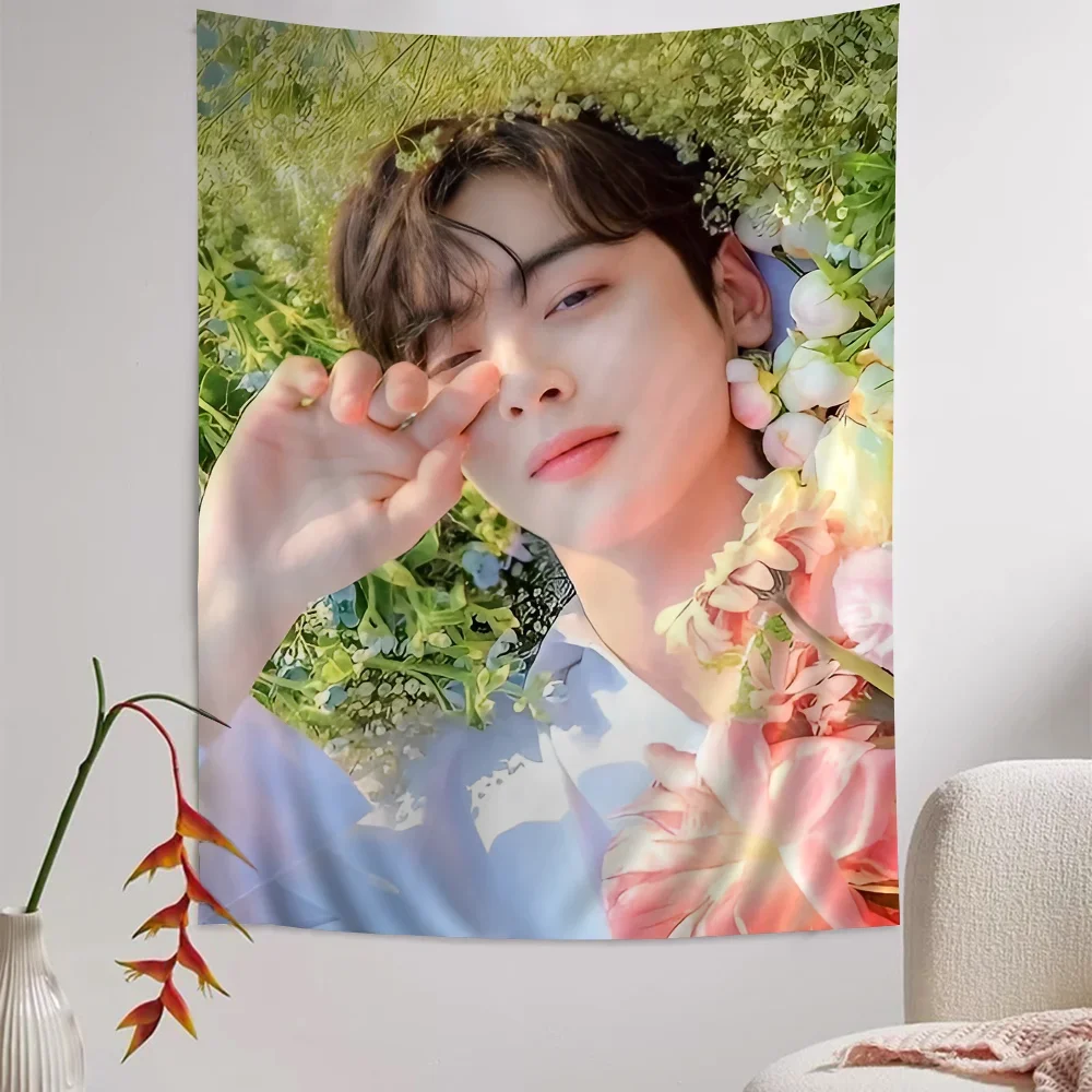 Corea Cha un Woo stampato grande arazzo da parete appeso tarocchi Hippie tappeti da parete dormitorio Art Home Decor