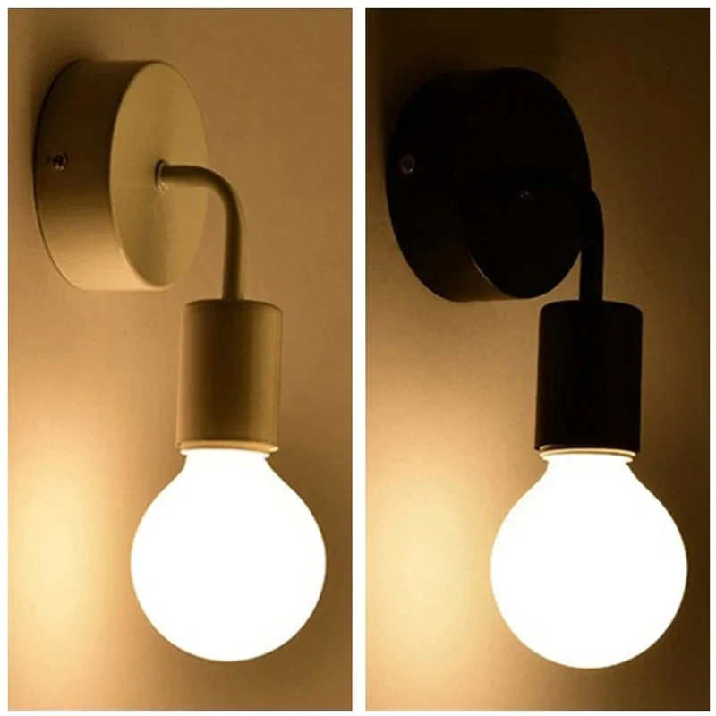Nordic Postmodern Solid Wood Small Wall Lamp, Simple Iron Art Mirror Lamp, Bathroom Corridor Lamp, Bedroom Bedside Wall Lamp