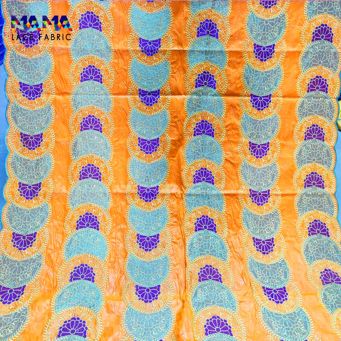 

African Bazin Riche Brocade Fabrics Orange Mali African Women Wedding Dress Sewing Fabric Jacquard Basin Rich Material