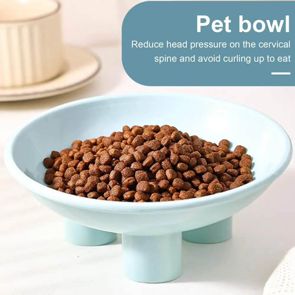 Pet Water Bowl Stable High Foot Pet Bowl Neck Protector Anti-tip Design for Cat Dog Feeding Durable Water Food Dish for Pet