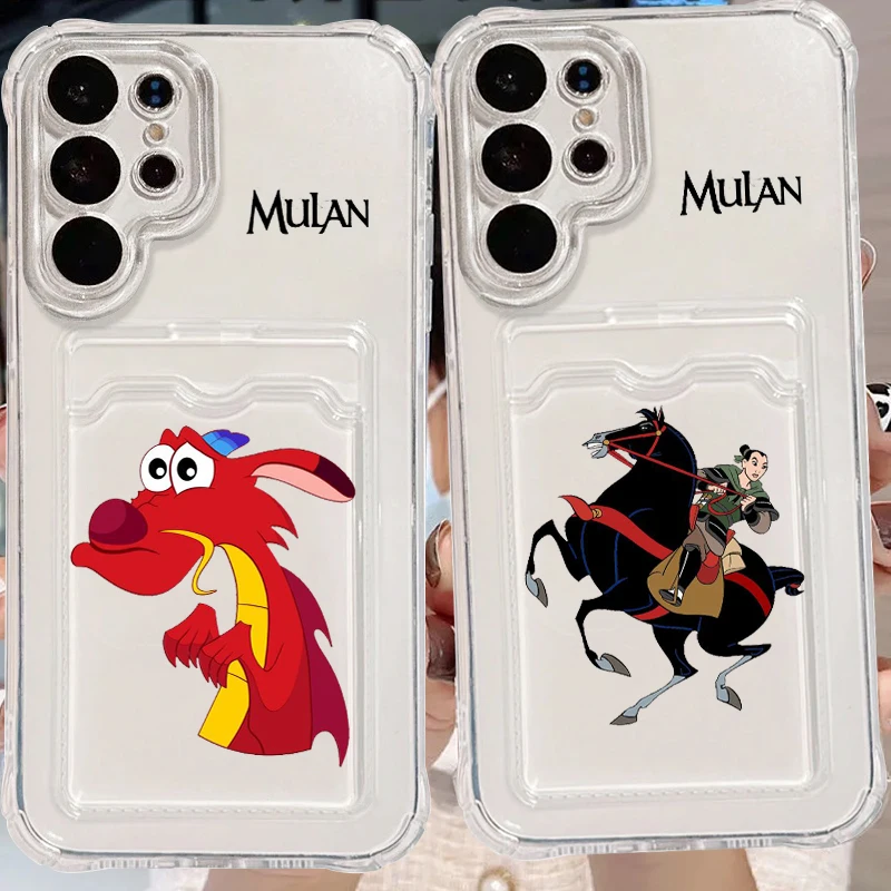 Disney Mulan Art Cool For Samsung A73 A72 A54 A71 A52 A53 A32 A22 A14 A13 A23 5G Photo Card Bag Transparent Soft Phone Case