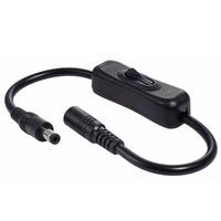 18AWG 10A DC 5.5*2.1mm Black Power Plug Connector Switch on/off LED Strip Wire Cable For SMD 5050 3528 Single Color light