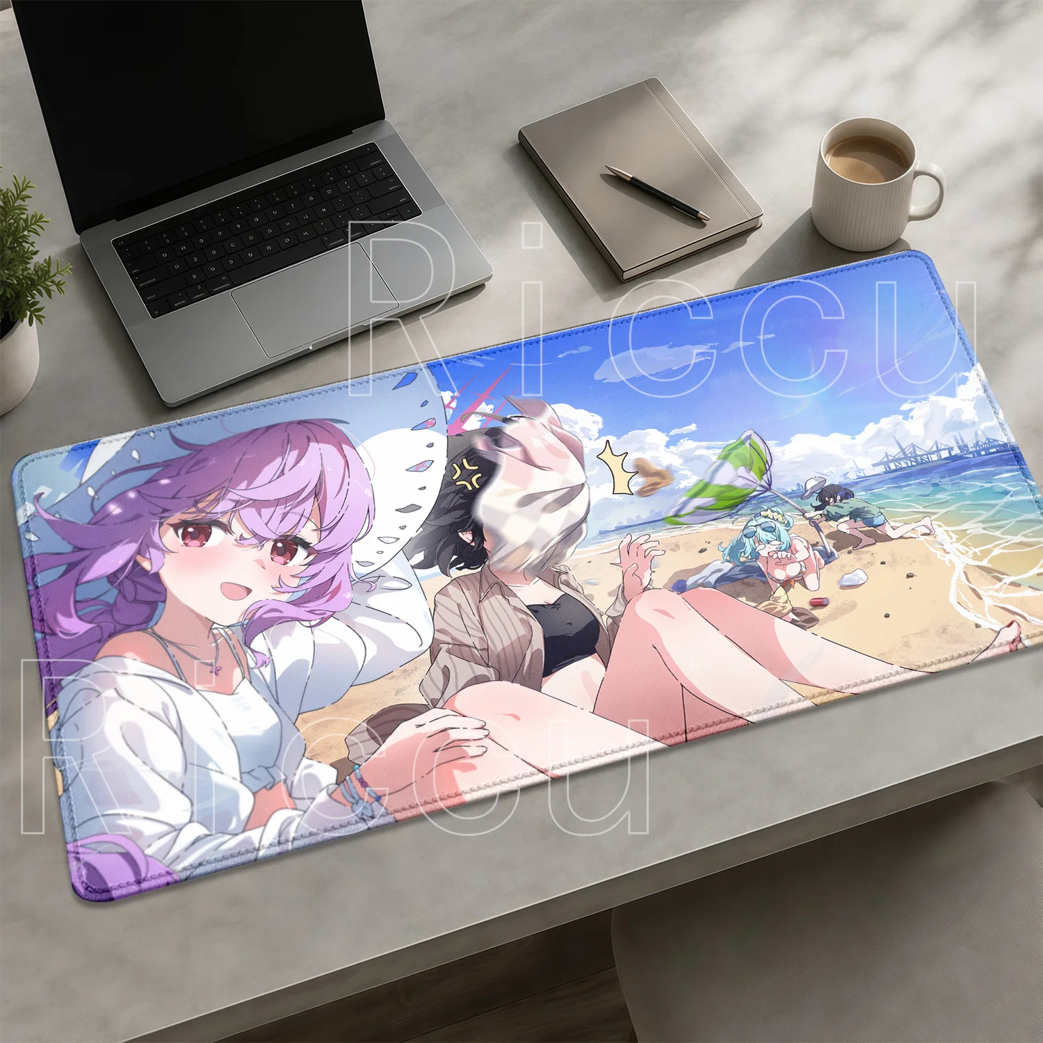 PC Gaming Blue Archive Joumae Saori Mouse Pad HD Printing Overlock Mousepad Office Accessories Keyboard Non-slip Base Desk Mat