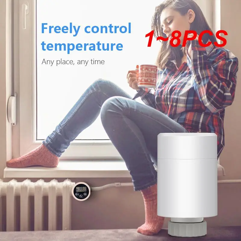 

1~8PCS Tuya Smart Thermostat Radiator Valve TRV Programmable Floor Heating Controller Support Alexa Yandex Alice Smart