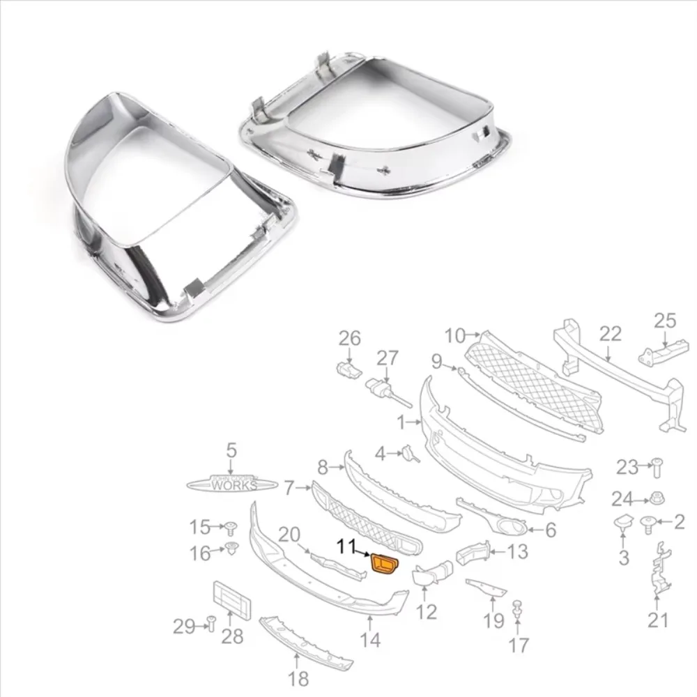 Marco de conducto de aire delantero de coche, 1 par para BMW MINI R55 R56 R57 R58 R59 JCW S 2007-2014 51117255117 51117255118