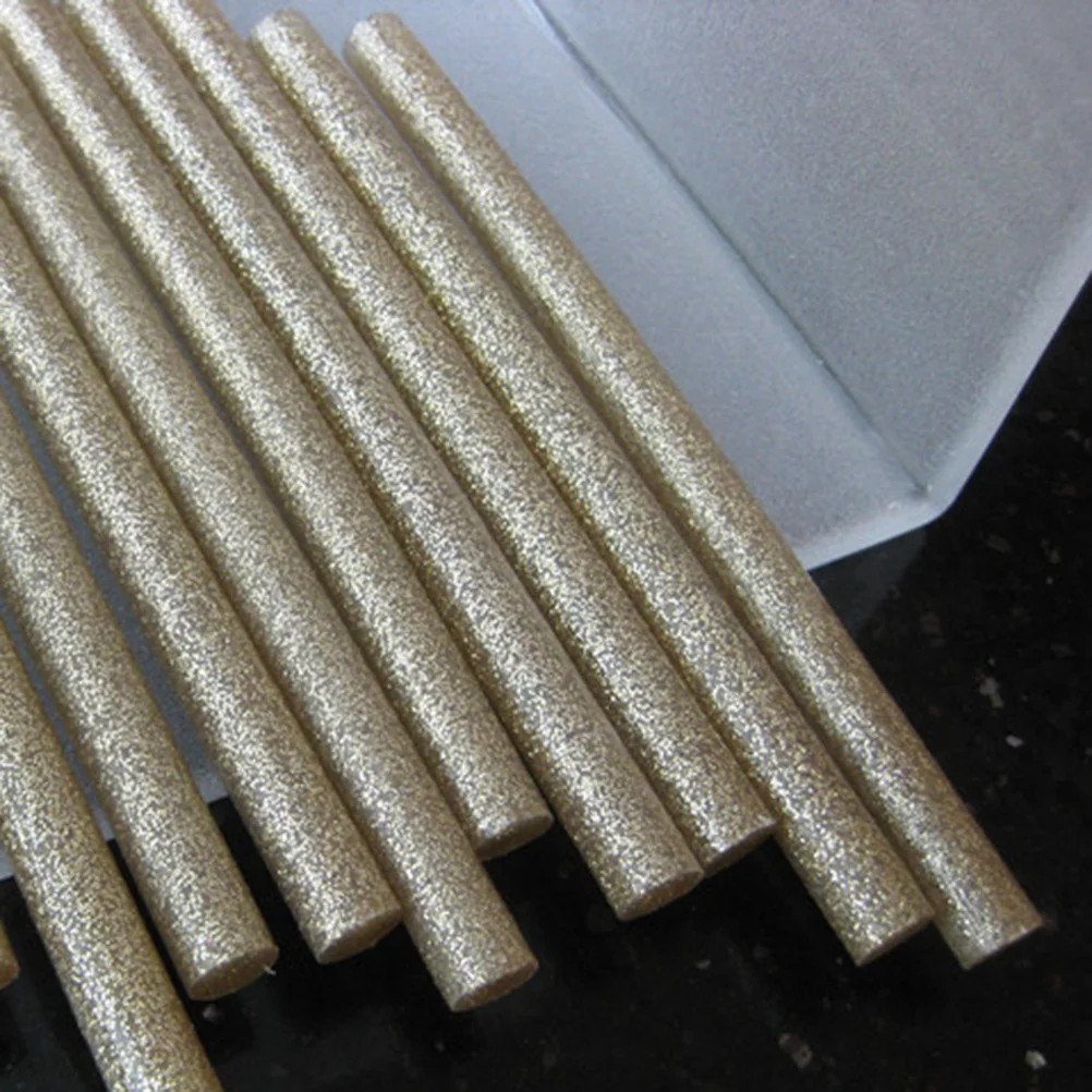 

50pcs Glitter Hot Melt 10 Colors Strong Adhesive Craft Repair Diy School Projects Eco Friendly Eva Material Hot Glue Sticks Melt