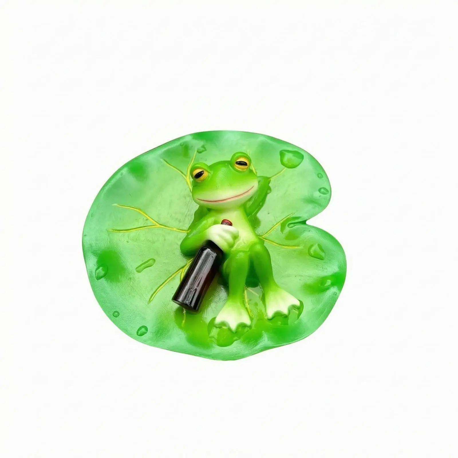 Playful Frog Resin Art Floating Pad Figurine for Water Turtle Accessories Pond Decor Aquarium Terrarium Ornament Piece