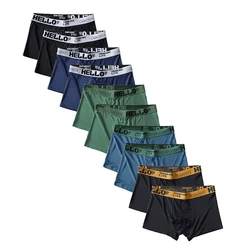 10pcs/set Men Boxer Shorts Ice Silk Men's Underwear Fashion Breathable Soft Underpants U Convex Lingerie Sexy Men Panties