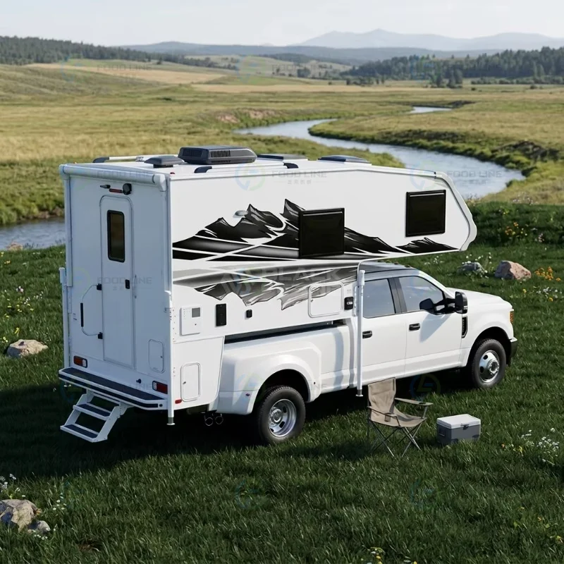Luxury All Season Slide on Pickup Truck Camper 4x4 Off Road RV Cabin Hard Wall Truck Camper for Different Pickup Truck Custom