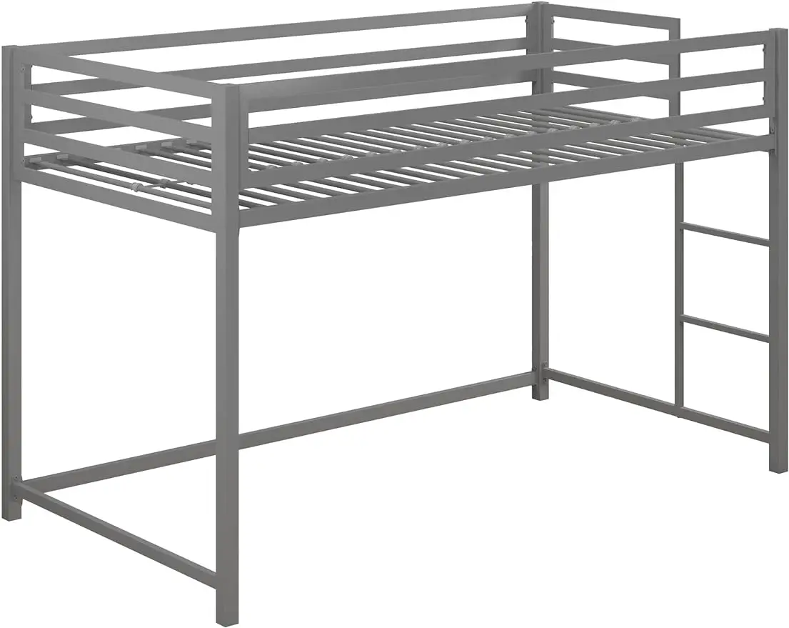 

Miles Metal Junior Twin/Full Loft Bed/with Desk, Black/Silver