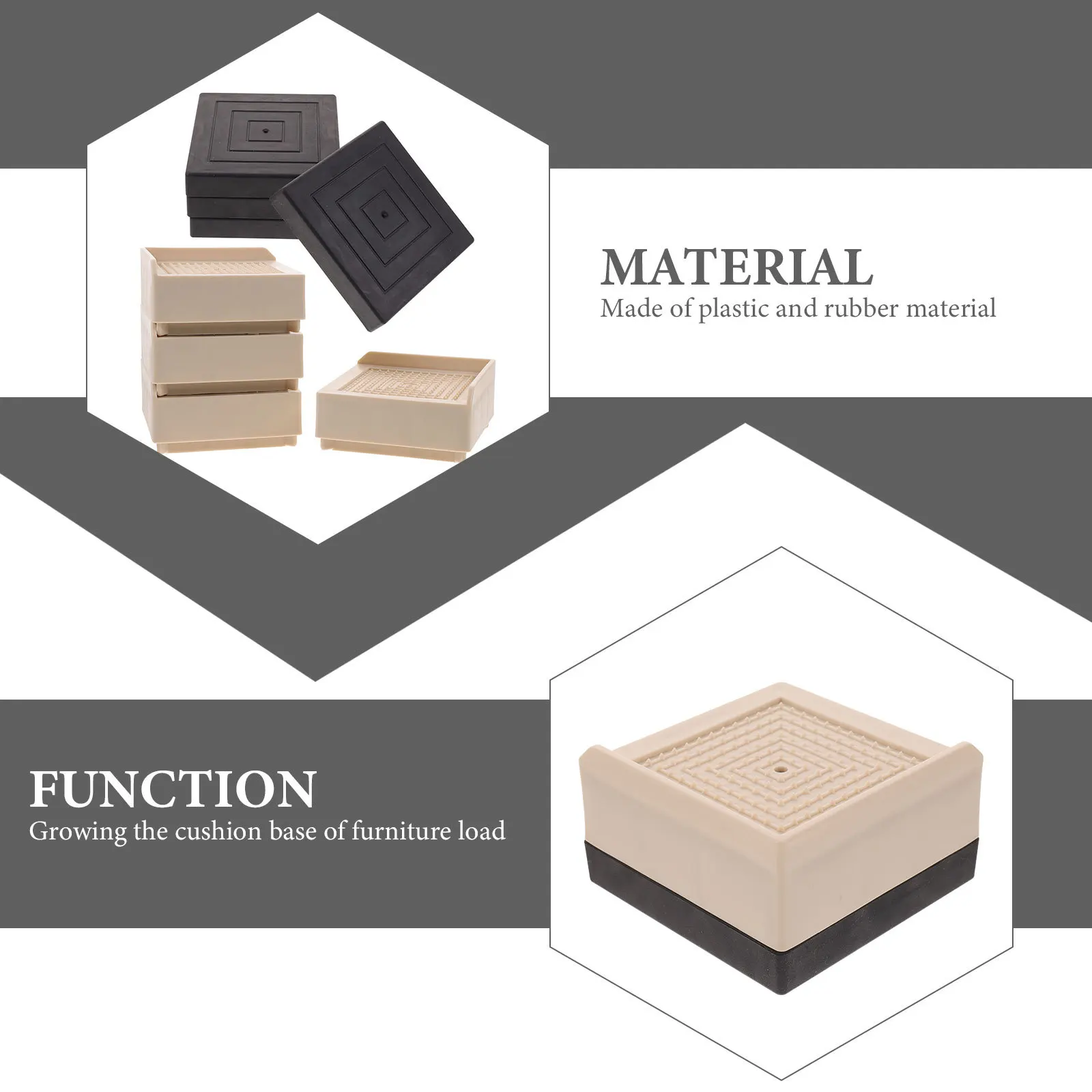 

4Pcs Heavy Duty Furniture Riser Bed Risers Desk Table Height Lifters Sofa Couch Leg Raiser Stable Support Bed Risers