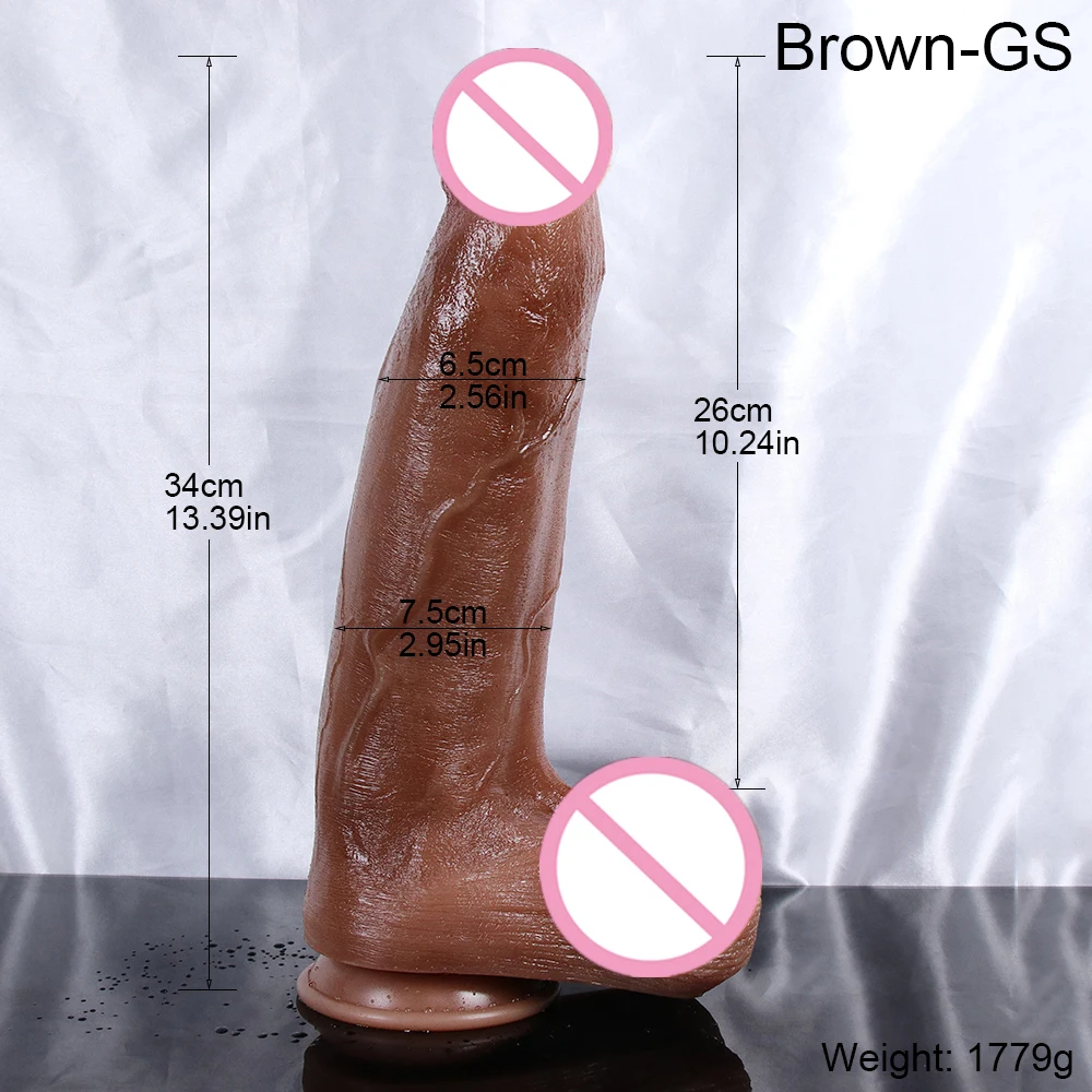 Biggest Double Layer Silicone Realistic Dildo Soft Strapon Big Penis Suction Cup Adults Anal Sex Toys For Women Sexy Masturbator