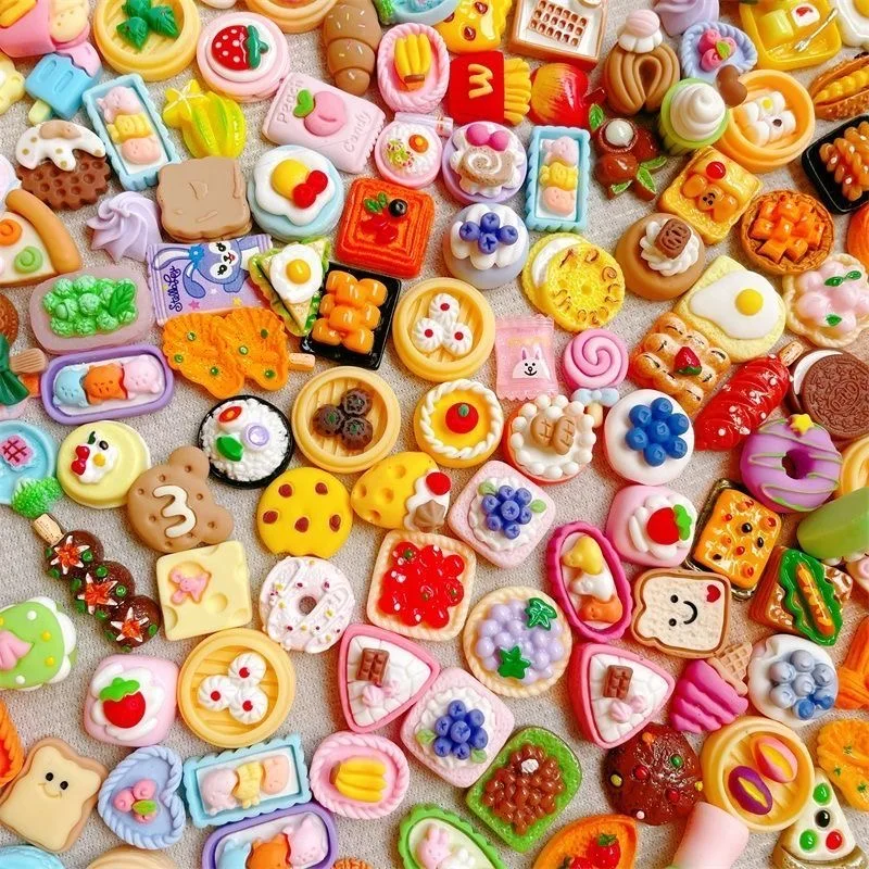 10/50/100pcs Mini Resin Food Blind Box Kitchen Desktop Creative Decoration Model Blind Bag Festival Party Gift Color Random Send