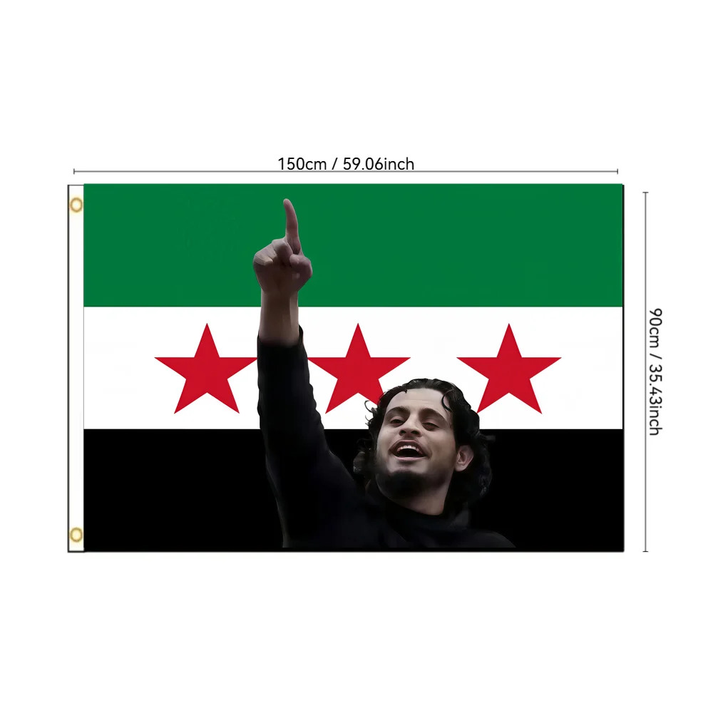

Syrian Flag 3x5ft 2x3ft PolyesterFree Syria Banner Syrian Arab Republic National Flag with 3 Stars Outdoor Indoor Wall Hanging
