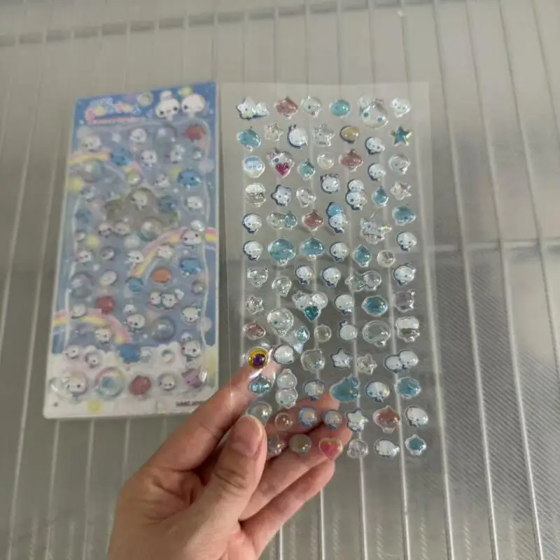 

Kawaii Cartoon Water Drop Awawa Chan Three-Dimensional Relief Crystal Sticker Phone Case Decoration Diy Sticker Student Reward