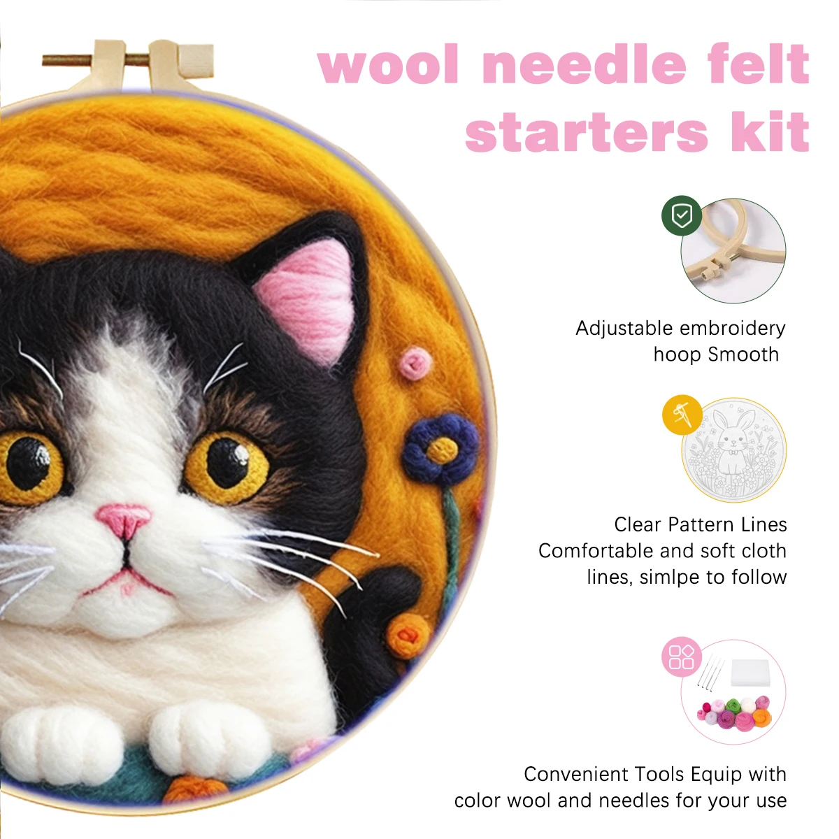RUOPOTY Kit Kerajinan Felt Luk - Embroidery For Beginners ulasan dan harga