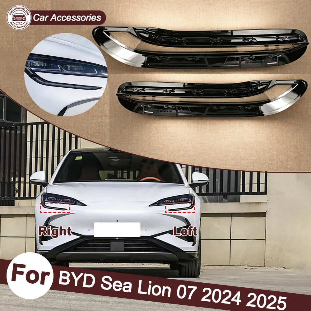 

Headlights Shell Transparent Lampshdade Headlamp Cover Lamp Shade Plexiglass Replace Original Lens 2024 2025 For BYD Sea Lion 07