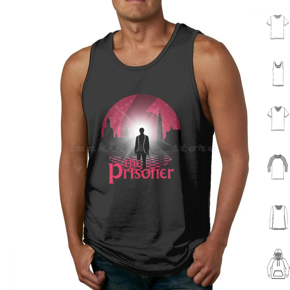 Number Six-The Prisoner Tank Tops Print Cotton Theprisoner The Prisoner Number Six 6 Silhouette Mcgoohan Agent Tv