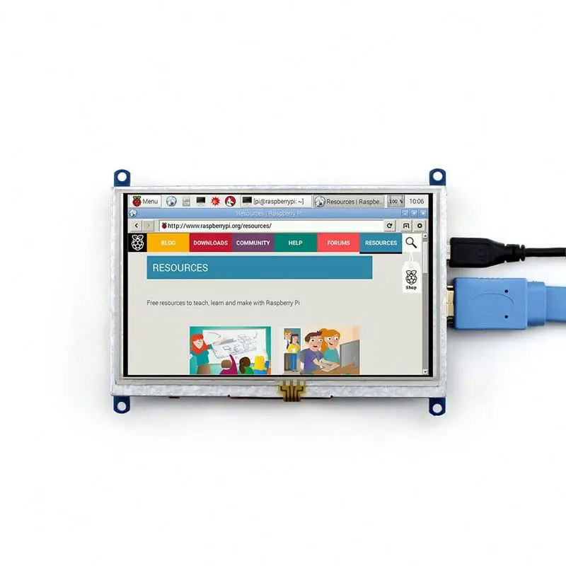 Raspberry Pi 5th Generation 5-inch Display HD-MI Interface Resistance Touch Screen Computer Secondary Screen Desktop Screen