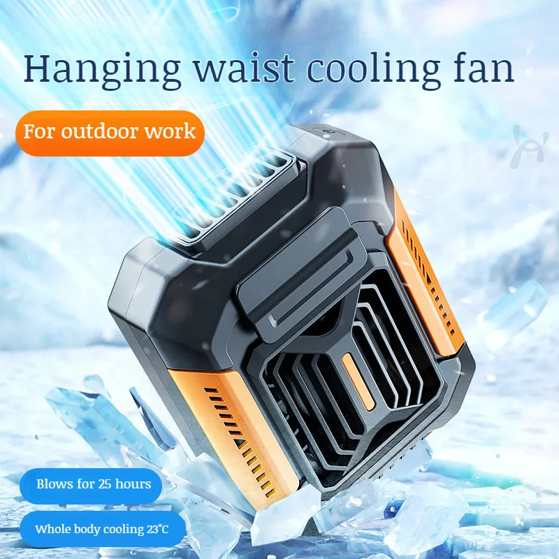 Outdoor Waist Fan Portable Multifunctional Camping Fan Bladeless Hanging Neck Fan with Silent Long Use Life 3 Speeds