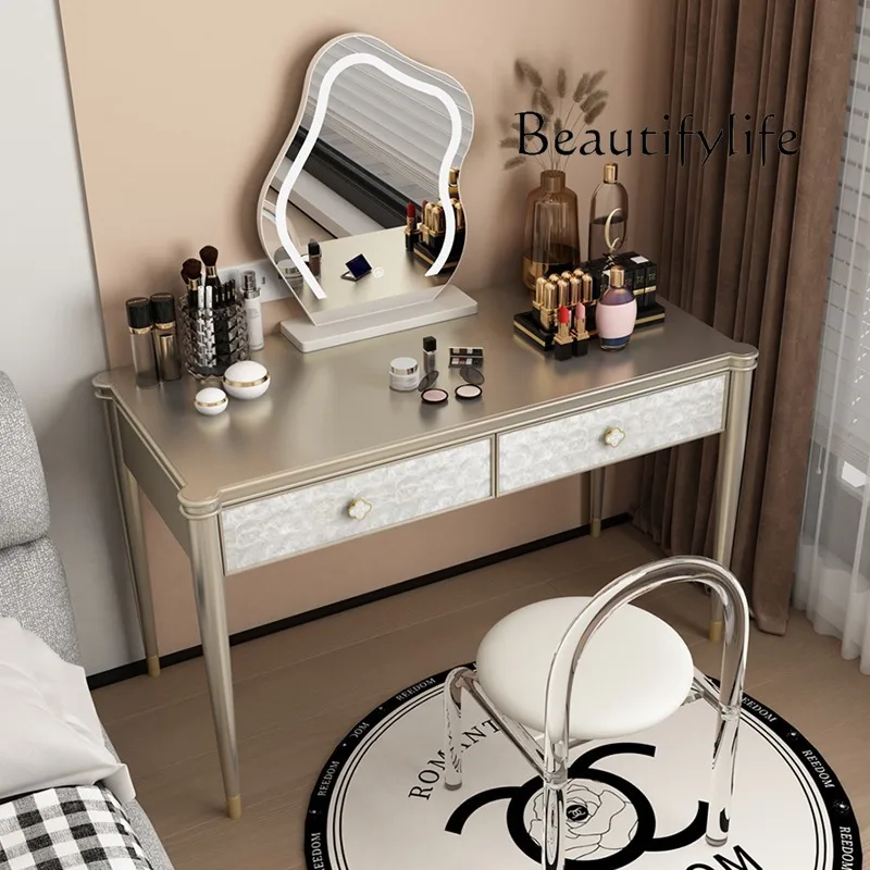French cream style solid wood dresser bedroom modern desk light luxury small apartment makeup table