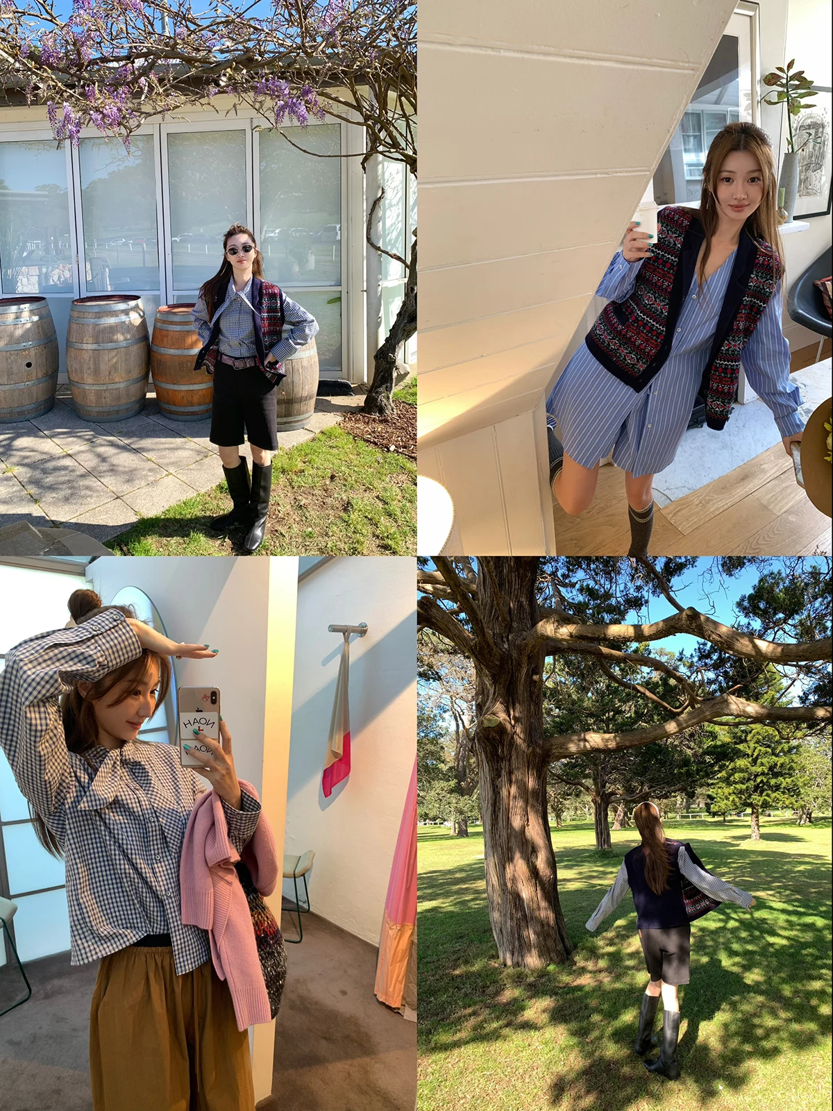 

Комплект Ele Plaid: жилет в стиле Fair Isle и жилет в клетку, осенняя новинка от Vcruan для женщин, стильный вариант для повседневной носки, готовый к зиме, модный комплект