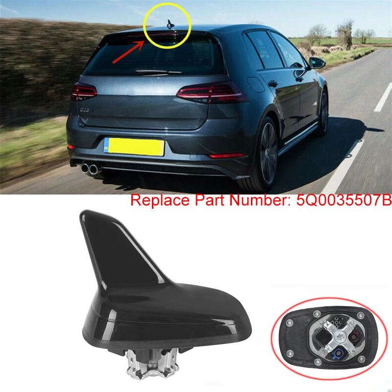 Antena samochodowa Shark wzmacniająca sygnał dachowy GPS GSM anteny odbiorcze dla Seat Ateca Skoda Karoq Kodiaq 5Q0035507B Auto Black Parts