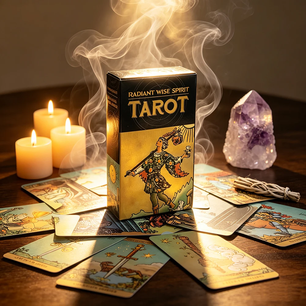 Radiant Wise Spirit Tarot Cards 78Pcs Tarot Deck English Visions Fortune Divination Board Game Spiritual Practices Cards Game image 4