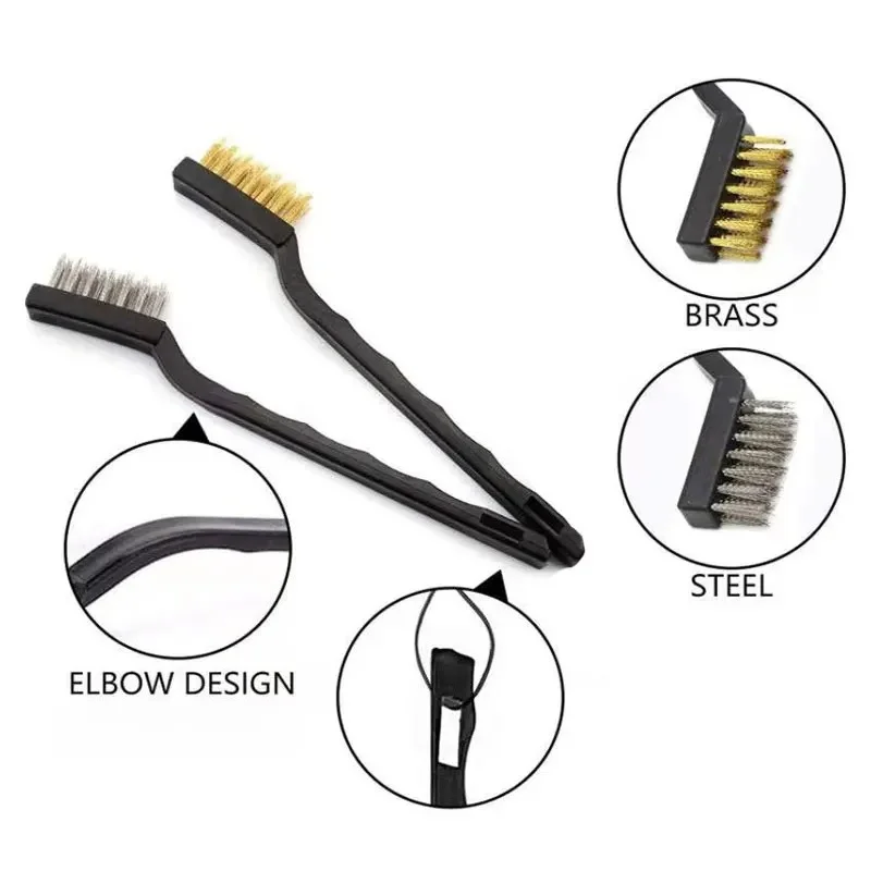 

2pcs Stainless Steel Copper Nylon Wire Brush Rust Scrub Remove Cleaning Tools Machinery Molds Parts Manual Cleaning&maintenance