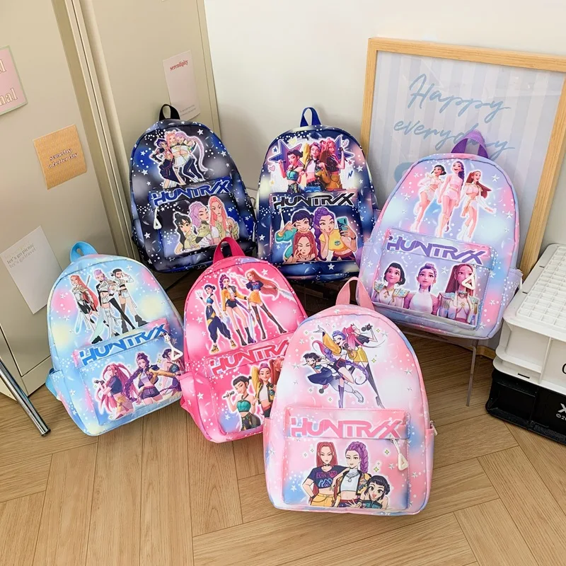 Korean Version Children's Backpack New Kindergarten Backpack Witch Hunters' Squad Cartoon Cute Large Capacity for Boys and Girls
