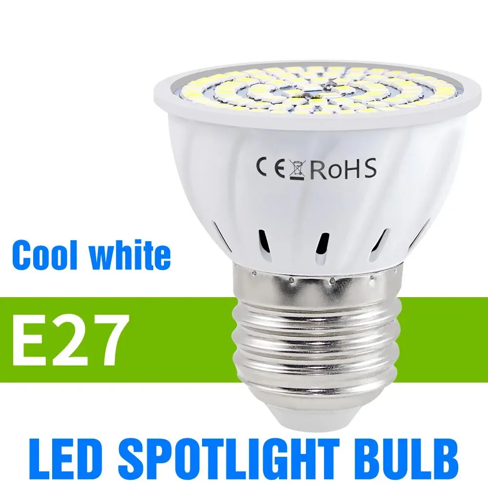 Gu10 Led Gloeilamp Mr16 Spotlight E27 Plafondlamp Ac 220V Woonkamer Gu5.3 Indoor E14 Home Slaapkamer Zachte Verlichting B22 Cool/Warm