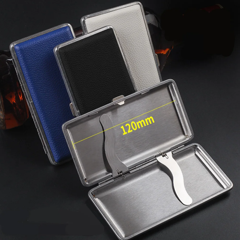 Unique PU Leather Cigarette Case Portable Extended Cigarette Holder Pocket Cigaret Pack 14 Thin Cigarette Boxe Women Smoker Gift