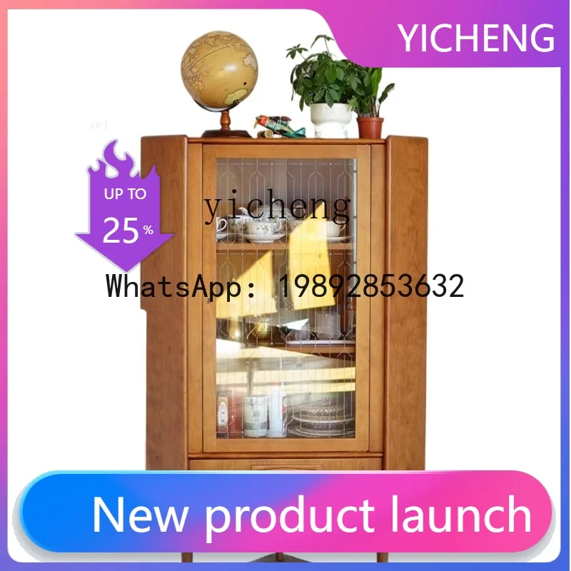 

X2 glass corner cabinet retro simple medieval furniture wine cabinet corner restaurant cabinet