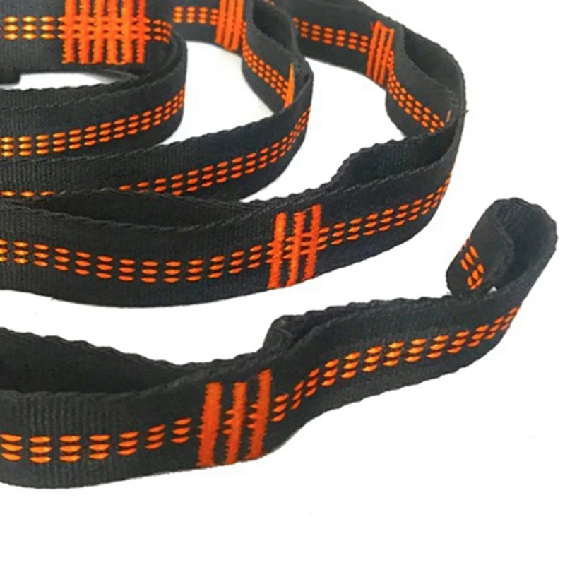 4X Outdoor Hammock Tree Straps Tree Tie Rope High Load-Bearing Nylon Webbing Rock Climbing Flat Belt Cover Orange