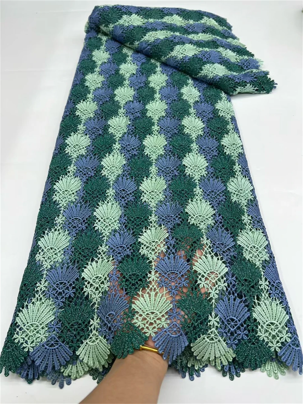 

African Guipure Cord Lace Embroidery 2025 Nigerian Multicolor Pinholes Water Soluble Lace Fabrics French Mesh Fabric For Wedding