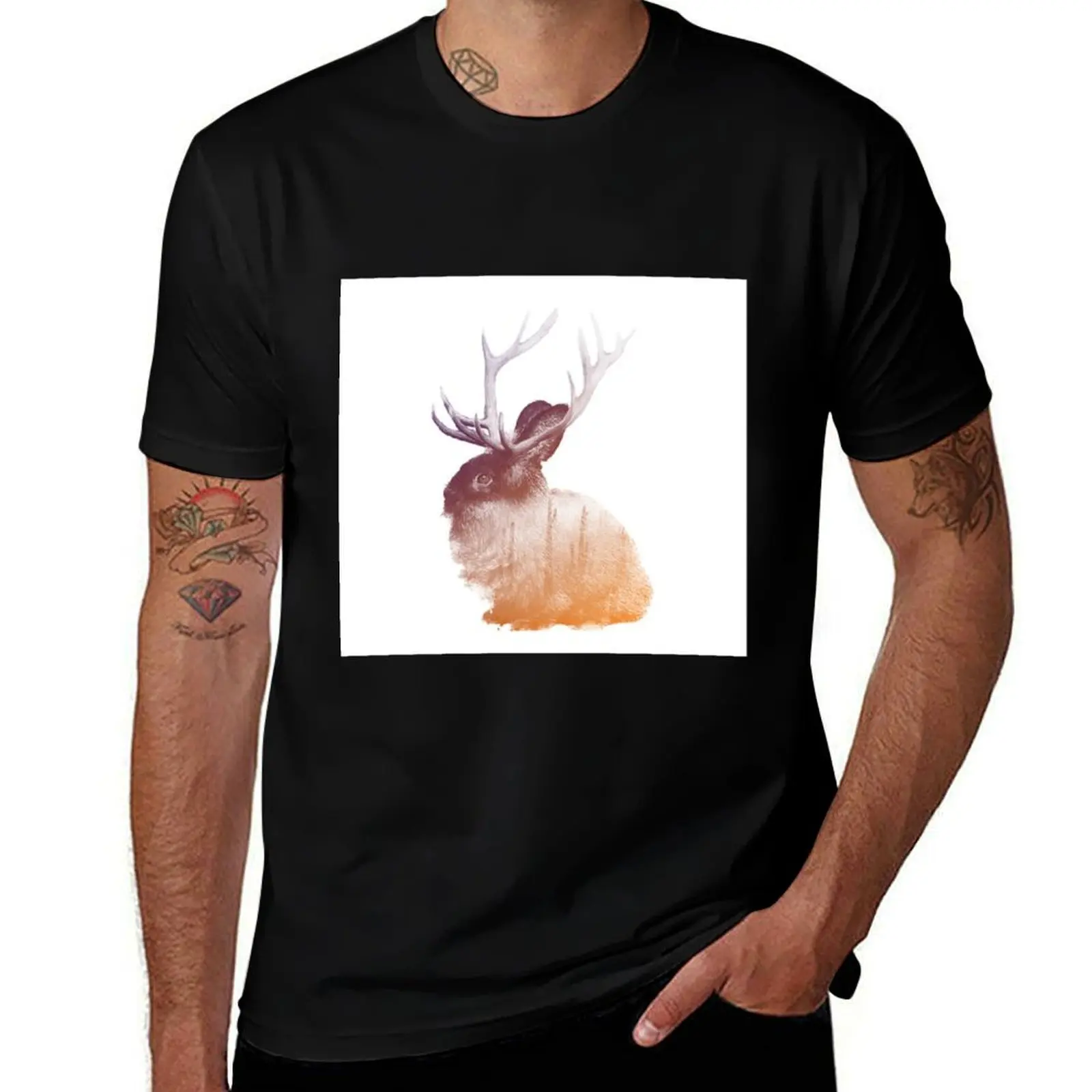 

Jackalope Desert T-Shirt Casual Daily Wear Short Sleeve Top