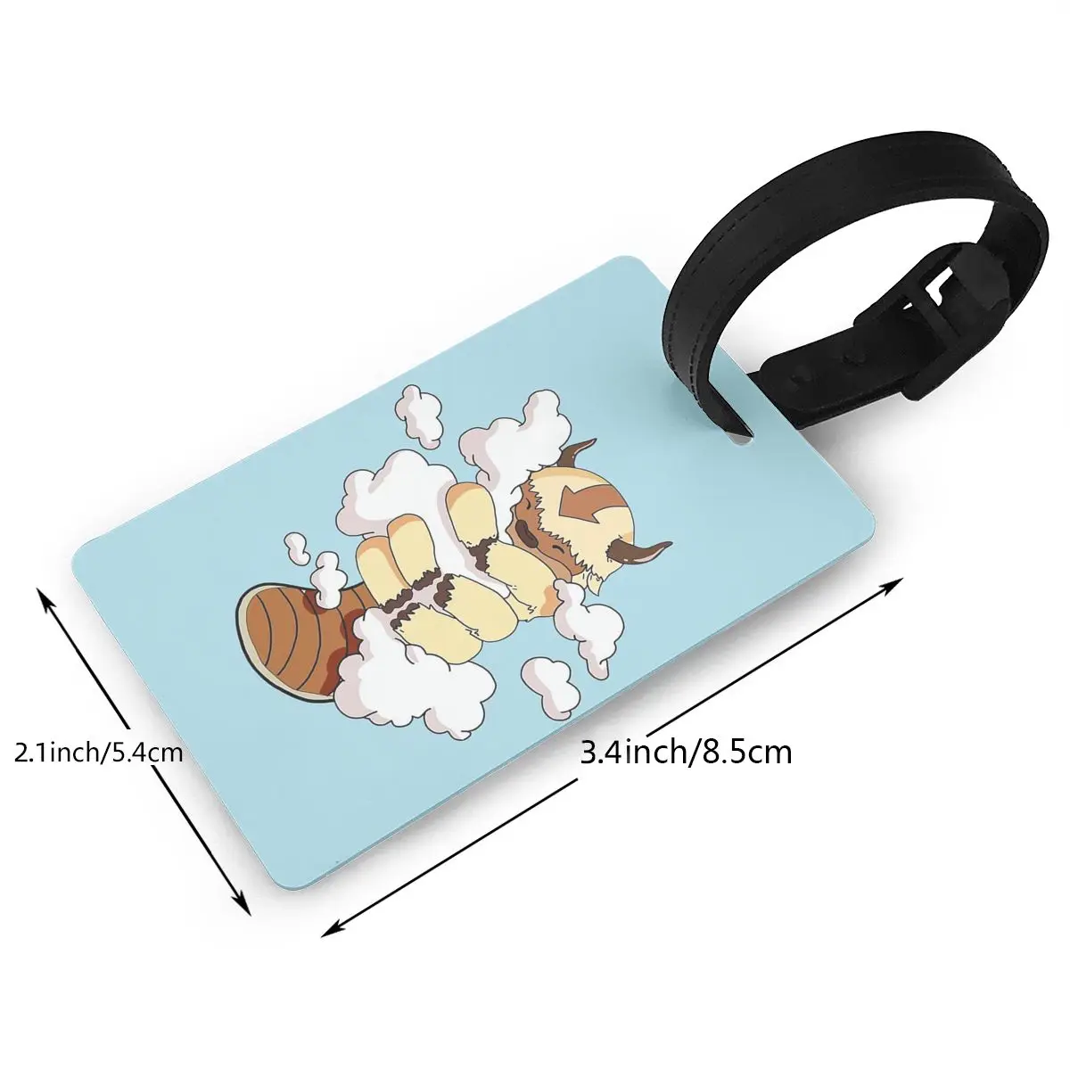 Appa With Clouds, Avatar The Last Airbender แท็กกระเป๋าเดินทางกระเป๋าเดินทาง Baggage Boarding Tag แบบพกพาผู้ถือป้าย ID ชื่อที่อยู่