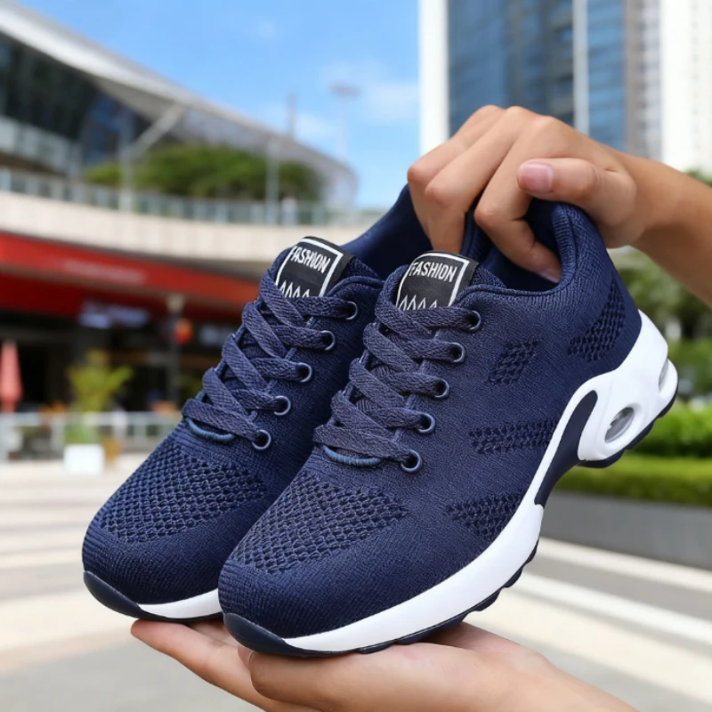 Schuhe für Frauen Plattform Casual Turnschuhe Schuhe Mesh Atmungsaktive Laufschuhe Schnüren Schnell Trocknend Dicken Sohlen Zapatos De Mujer
