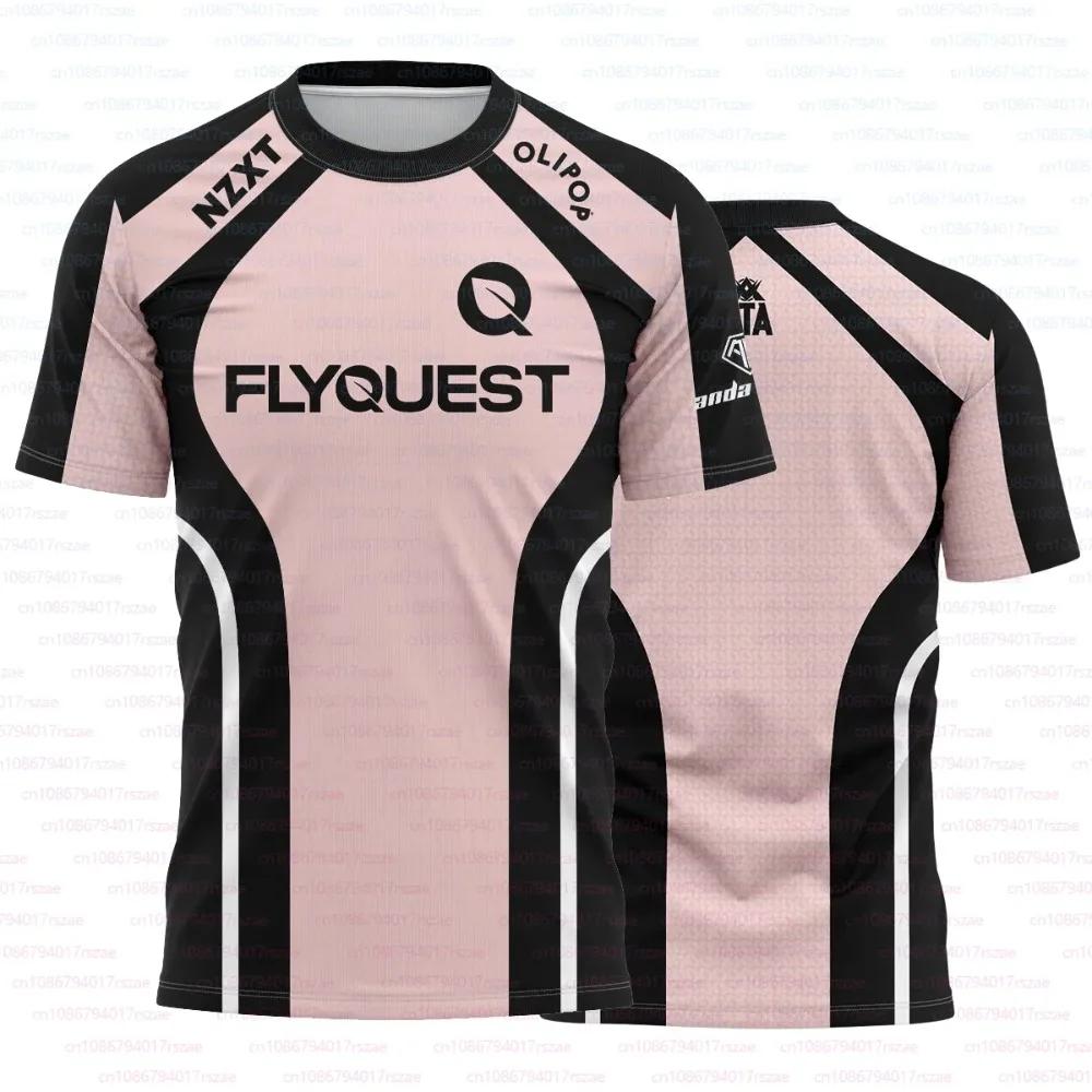 2025 Esports Club FlyQuest Green/Pink Jersey LOL North American Team Uniform FLY Training Uniform Unisex Casual Sports T-shirt