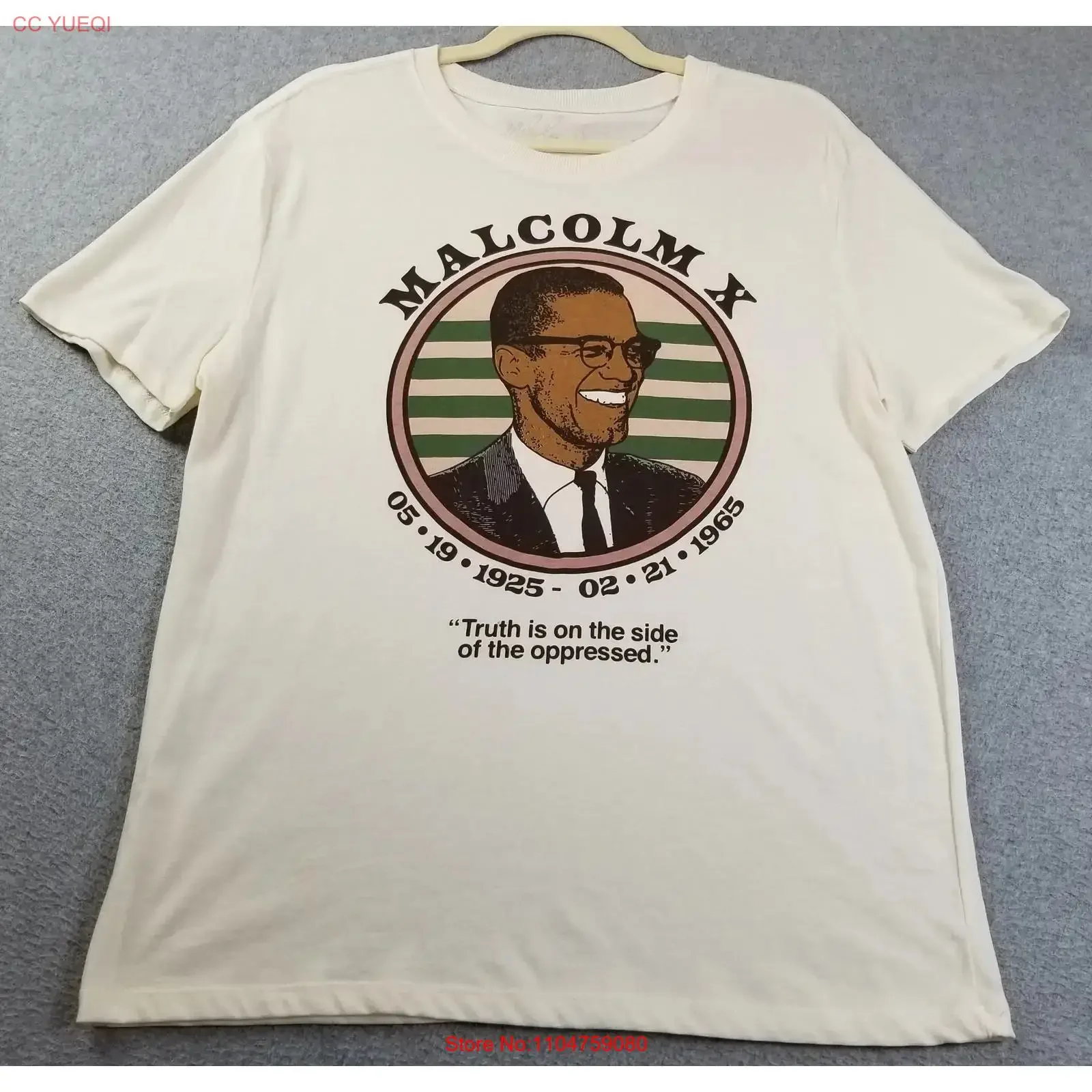 T-shirt Malcolm X pour femmes et jeunes filles, grande taille L, imprimé Truth vintage, lavé, élégant, légèrement stylé, vêtements de créateur, streetwear décontracté