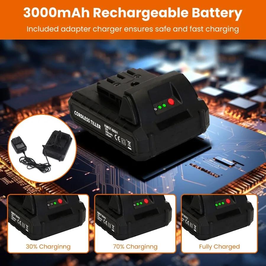 مزارع حديقة كهربائي لاسلكي مع بطارية قابلة للشحن 20 فولت 3.93 بوصة عرض 6.69 بوصة عمق 250 دورة في الدقيقة أقصى لساحة الحديقة F #6