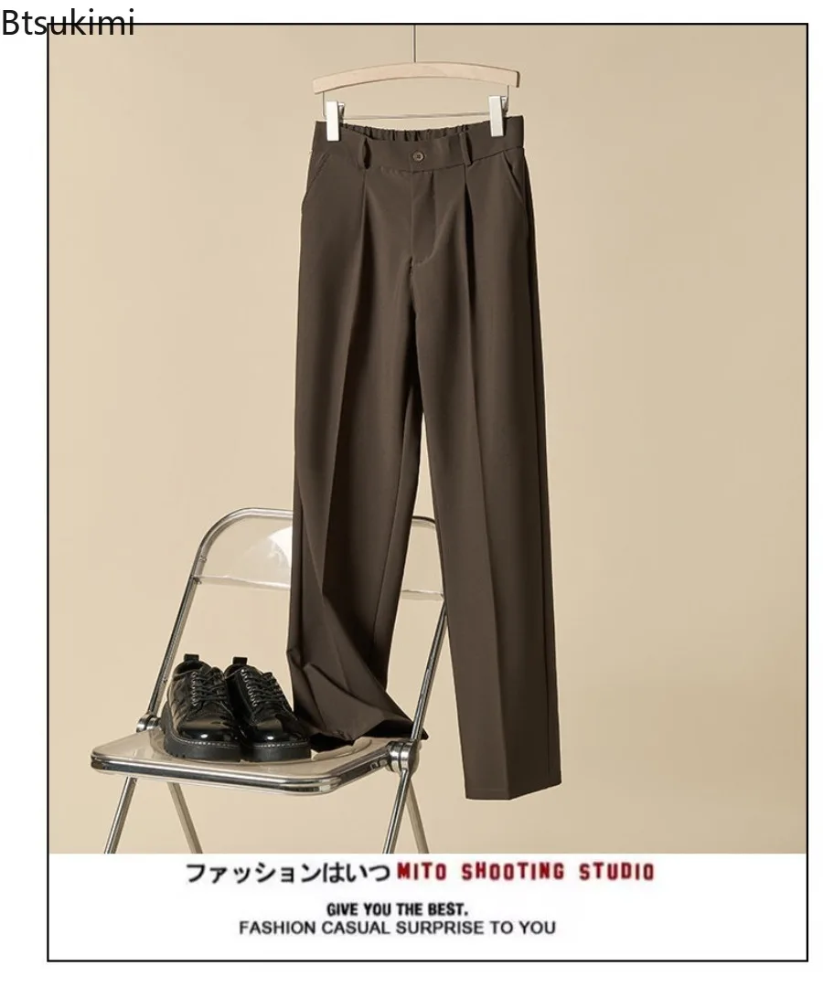 New Men's High Quality Suit Pants Solid Spring Summer All Match Business Office Long Pants Trousers Male Straight Leg Pants 5XL