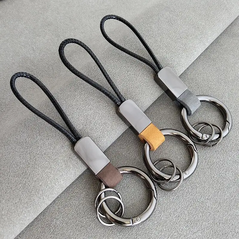 

Luxury Key Chain Men Women Car Keychain for Key Ring Holder Jewelry Genuine Leather Rope Bag Pendant Fathers Day Gift